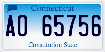 CT license plate AO65756