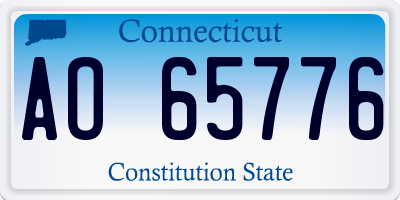 CT license plate AO65776