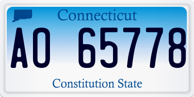 CT license plate AO65778