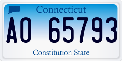 CT license plate AO65793