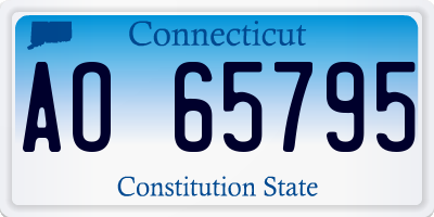CT license plate AO65795