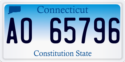CT license plate AO65796