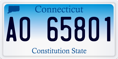 CT license plate AO65801