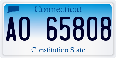 CT license plate AO65808