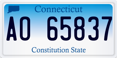CT license plate AO65837