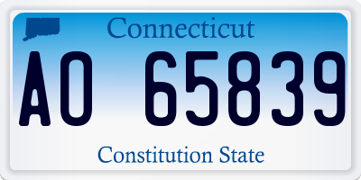 CT license plate AO65839