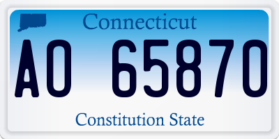 CT license plate AO65870