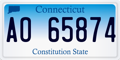 CT license plate AO65874