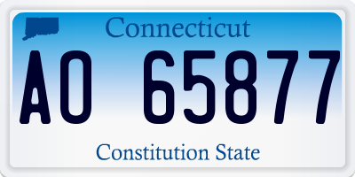 CT license plate AO65877