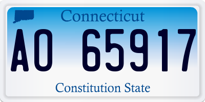 CT license plate AO65917