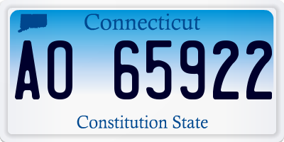 CT license plate AO65922