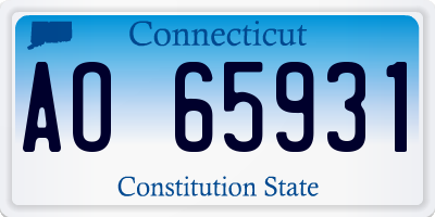 CT license plate AO65931