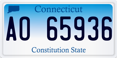 CT license plate AO65936
