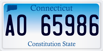 CT license plate AO65986