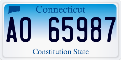 CT license plate AO65987