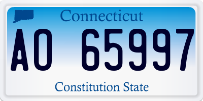 CT license plate AO65997