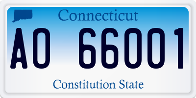 CT license plate AO66001