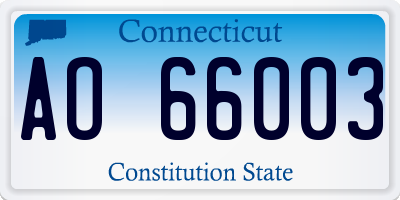 CT license plate AO66003