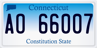 CT license plate AO66007