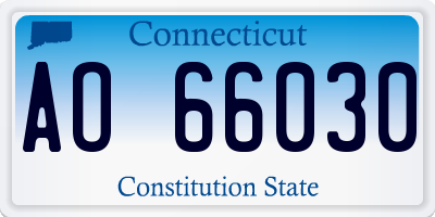 CT license plate AO66030