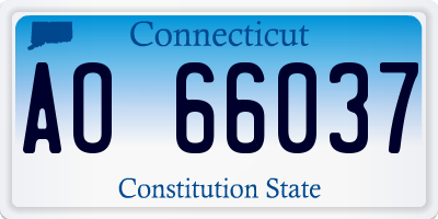 CT license plate AO66037