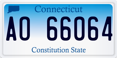 CT license plate AO66064