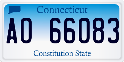 CT license plate AO66083