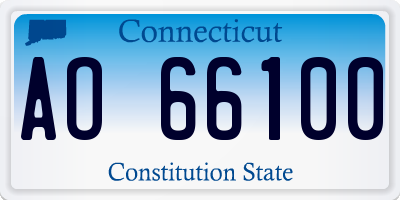 CT license plate AO66100