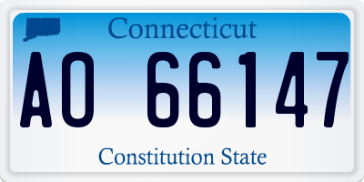 CT license plate AO66147