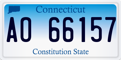 CT license plate AO66157