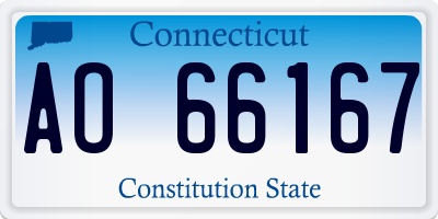CT license plate AO66167