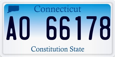CT license plate AO66178