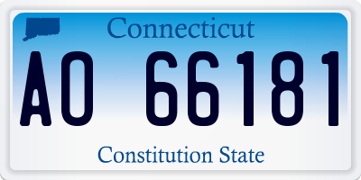 CT license plate AO66181
