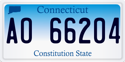 CT license plate AO66204