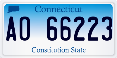 CT license plate AO66223