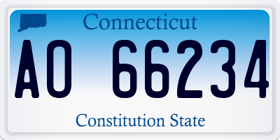 CT license plate AO66234