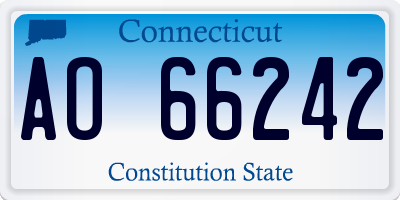 CT license plate AO66242