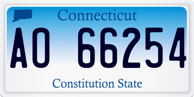 CT license plate AO66254