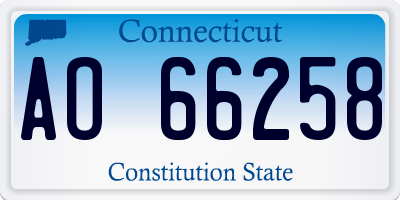 CT license plate AO66258