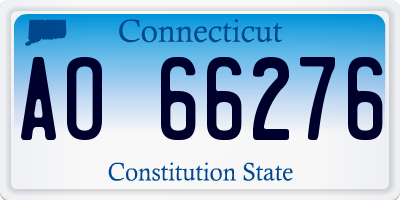 CT license plate AO66276