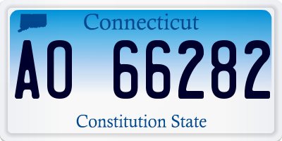 CT license plate AO66282