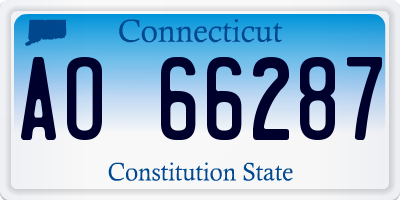 CT license plate AO66287