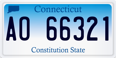 CT license plate AO66321