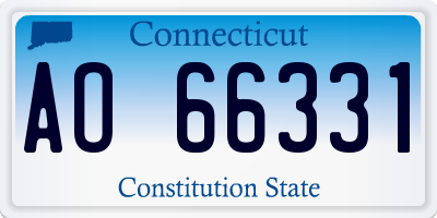 CT license plate AO66331