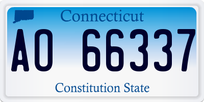 CT license plate AO66337