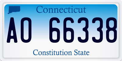 CT license plate AO66338