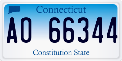 CT license plate AO66344