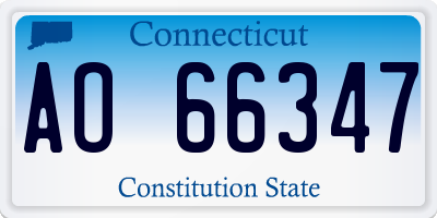 CT license plate AO66347
