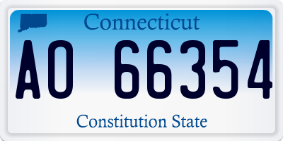 CT license plate AO66354