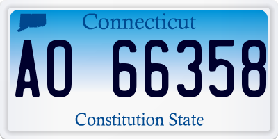 CT license plate AO66358